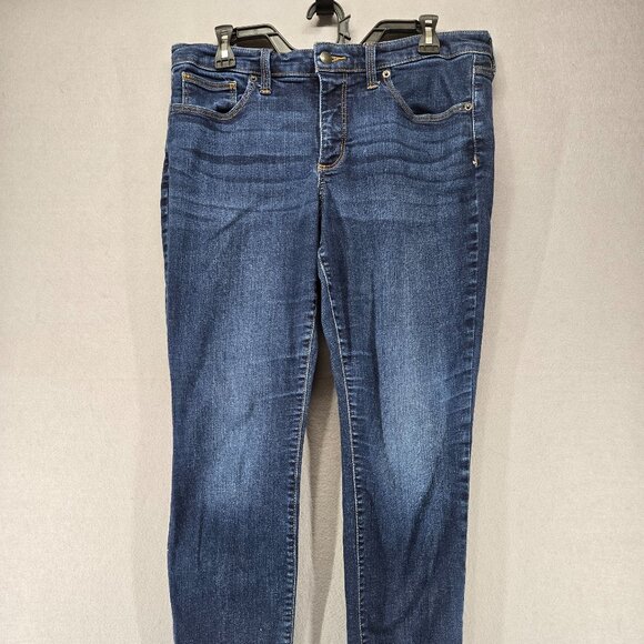 Universal Threads Women's Dark Wash Jeans, 14/32R, Mid Rise, Skinny, Button Fly - Picture 1 of 9